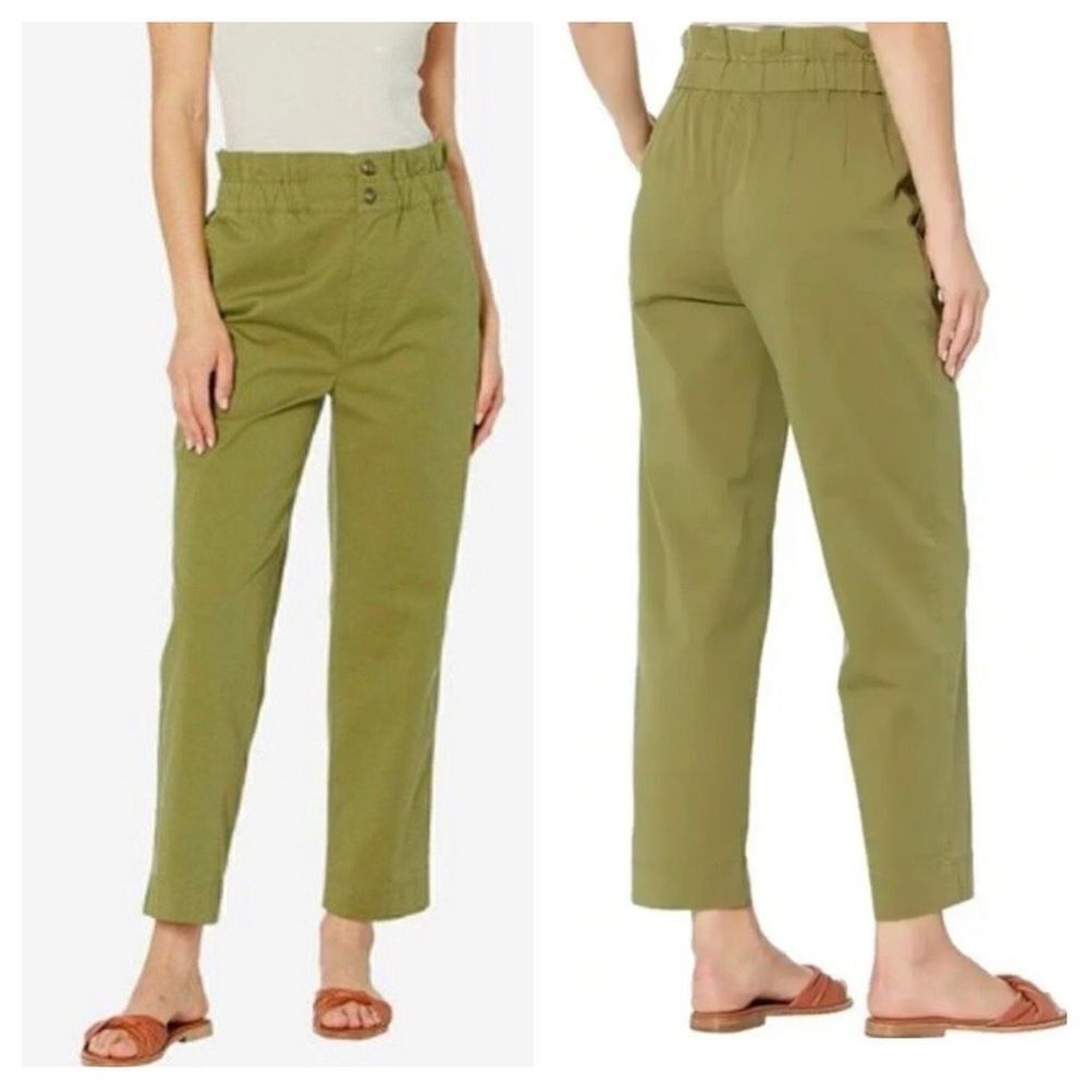Madewell Double Button Tapered High Rise Pants sz‎ 2 paper bag waist